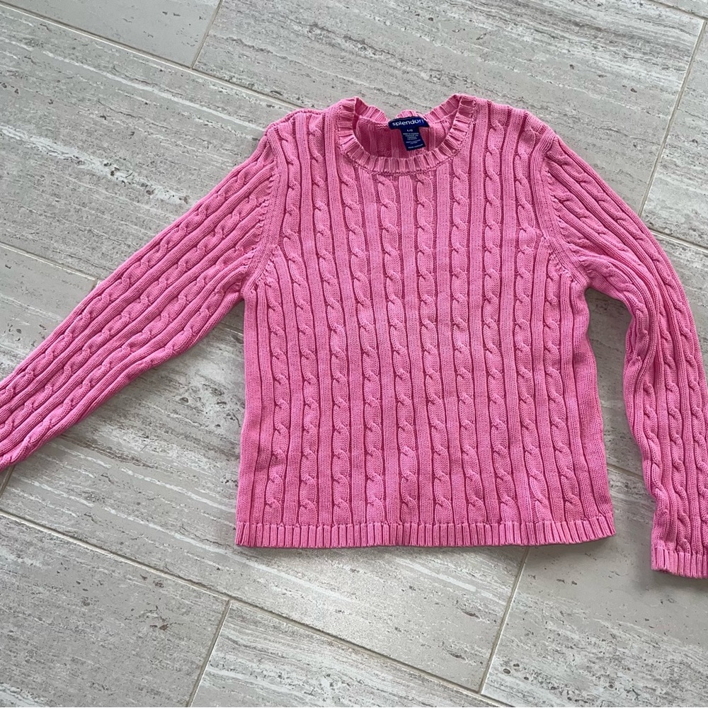 Cozy Pink Cable Knit Sweater